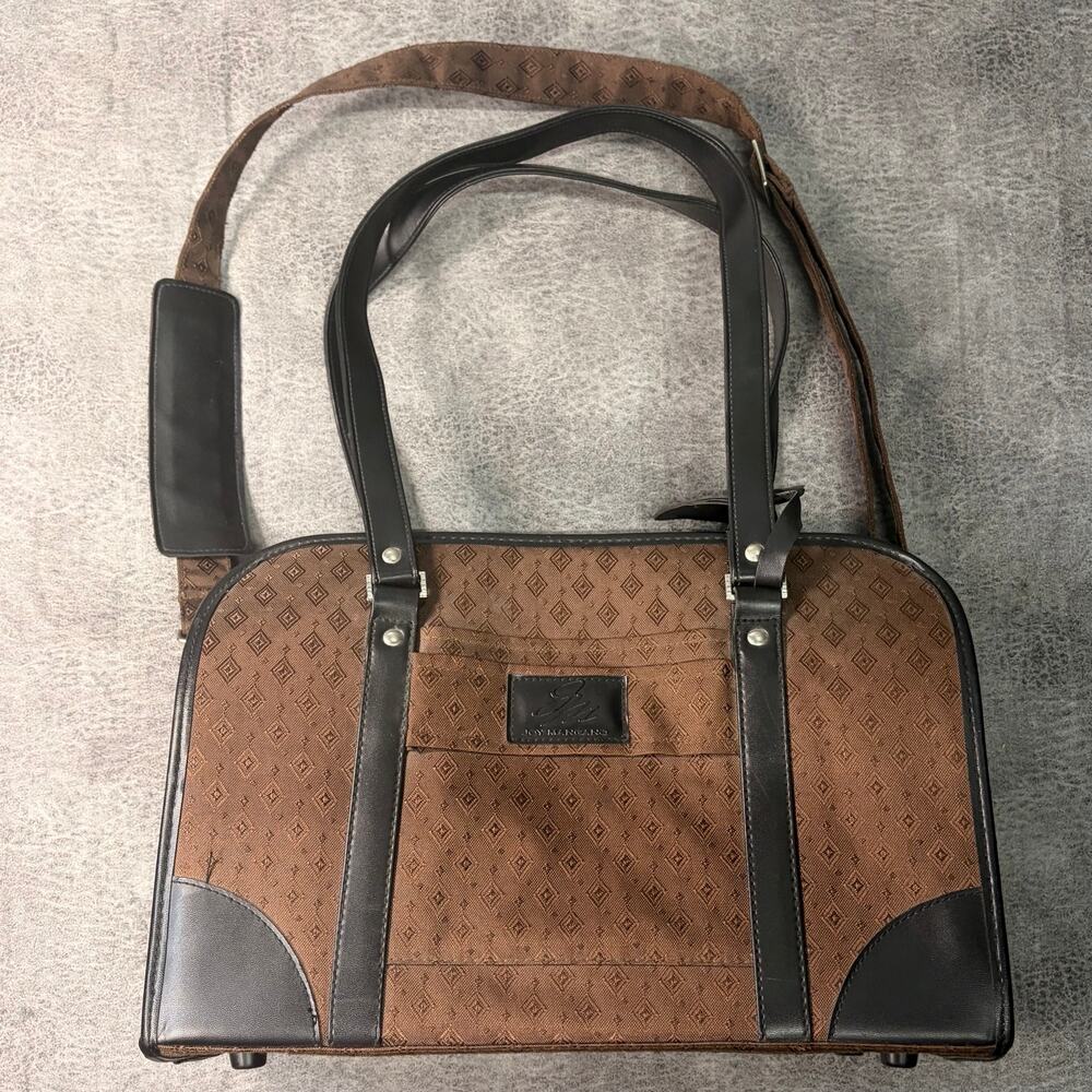 Joy Mangano Brown Patterned Structured Travel Bag